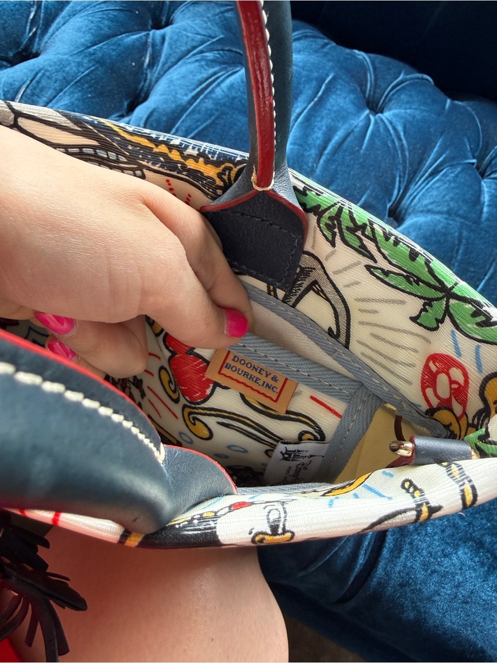 Dooney & Bourke | White Disney Mickey Mouse Printed Satchel Cruise Line - Picture 11 of 11